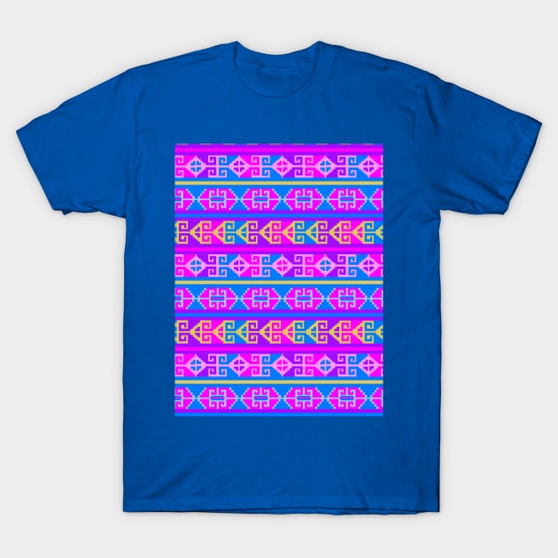 Colorful Mexican Aztec geometric pattern T-Shirt by oknoki